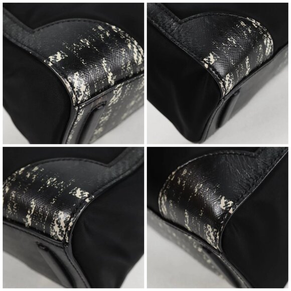 PRADA Hand Bag Nylon Leather 2way Black Silver Auth 116542AM - Picture 14 of 16